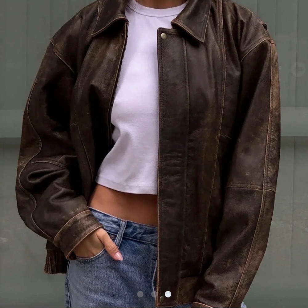 Women’s Brown Bomber Jacket